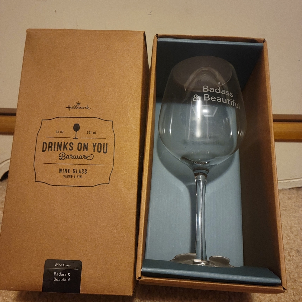 Wine Glass "Badass & Beautiful"